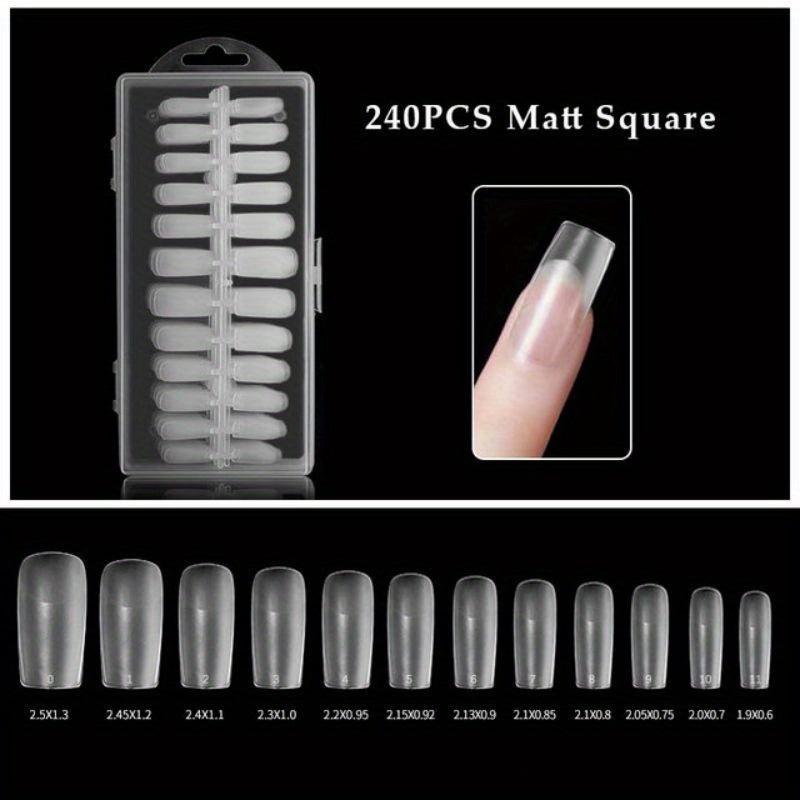 240pcs Clear Soft Gel Nail Tips No Creases Matte Full Cover DIY Nail Art