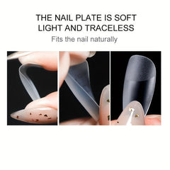 240pcs Clear Soft Gel Nail Tips No Creases Matte Full Cover DIY Nail Art