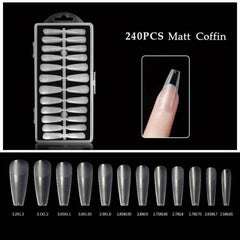240pcs Clear Soft Gel Nail Tips No Creases Matte Full Cover DIY Nail Art