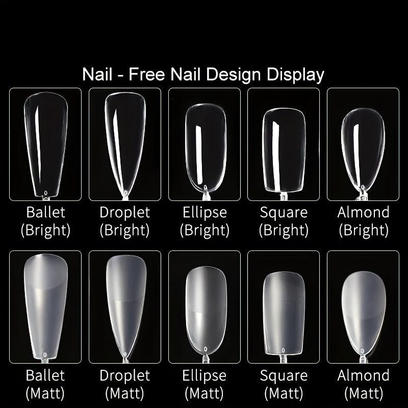 240pcs Clear Soft Gel Nail Tips No Creases Matte Full Cover DIY Nail Art