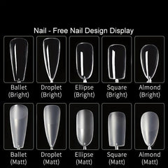 240pcs Clear Soft Gel Nail Tips No Creases Matte Full Cover DIY Nail Art