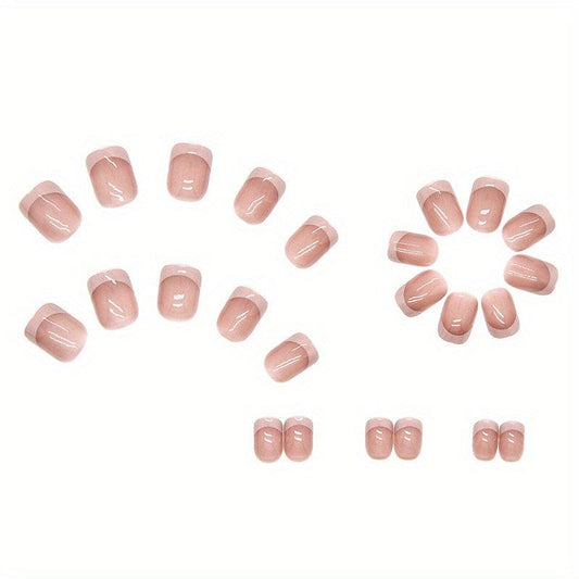Y2K Pink Press On Nails Glossy Acrylic Square False Nails