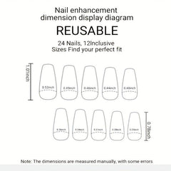 Heart Pattern Coffin Press On Nails Short French Ballerina False Nails