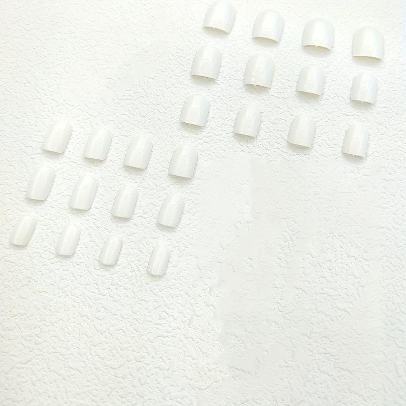 24pcs Short Square False Nails for Women and Girls