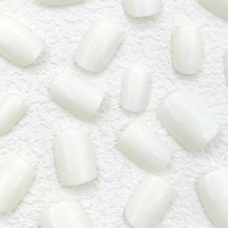 24pcs Short Square False Nails for Women and Girls