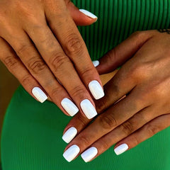 24pcs Short Square False Nails for Women and Girls