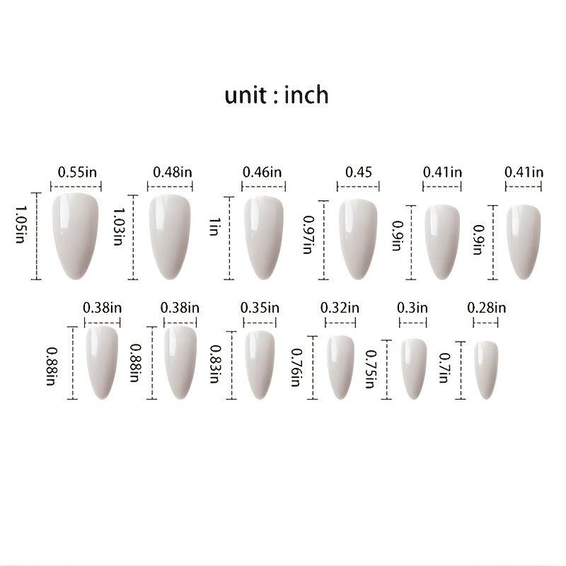 24 Pcs Pink Ballet False Nails With Glue