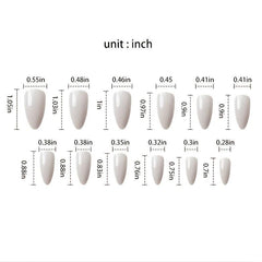 24 Pcs Pink Ballet False Nails With Glue