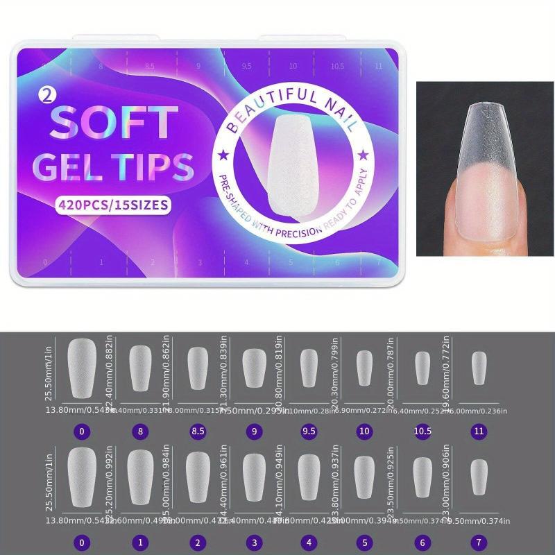 420 Pcs Matte Acrylic False Nails Tips Press On Nails