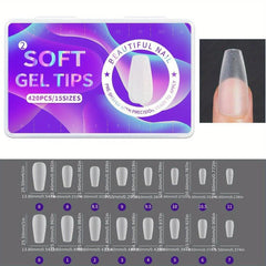 420 Pcs Matte Acrylic False Nails Tips Press On Nails
