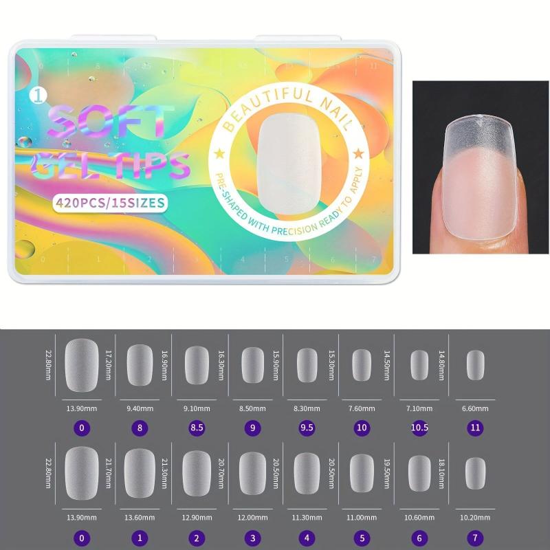 420 Pcs Matte Acrylic False Nails Tips Press On Nails
