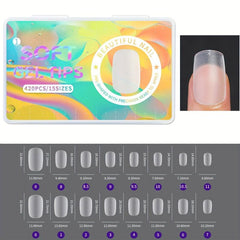 420 Pcs Matte Acrylic False Nails Tips Press On Nails