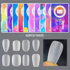 420 Pcs Matte Acrylic False Nails Tips Press On Nails