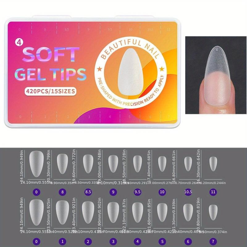 420 Pcs Matte Acrylic False Nails Tips Press On Nails