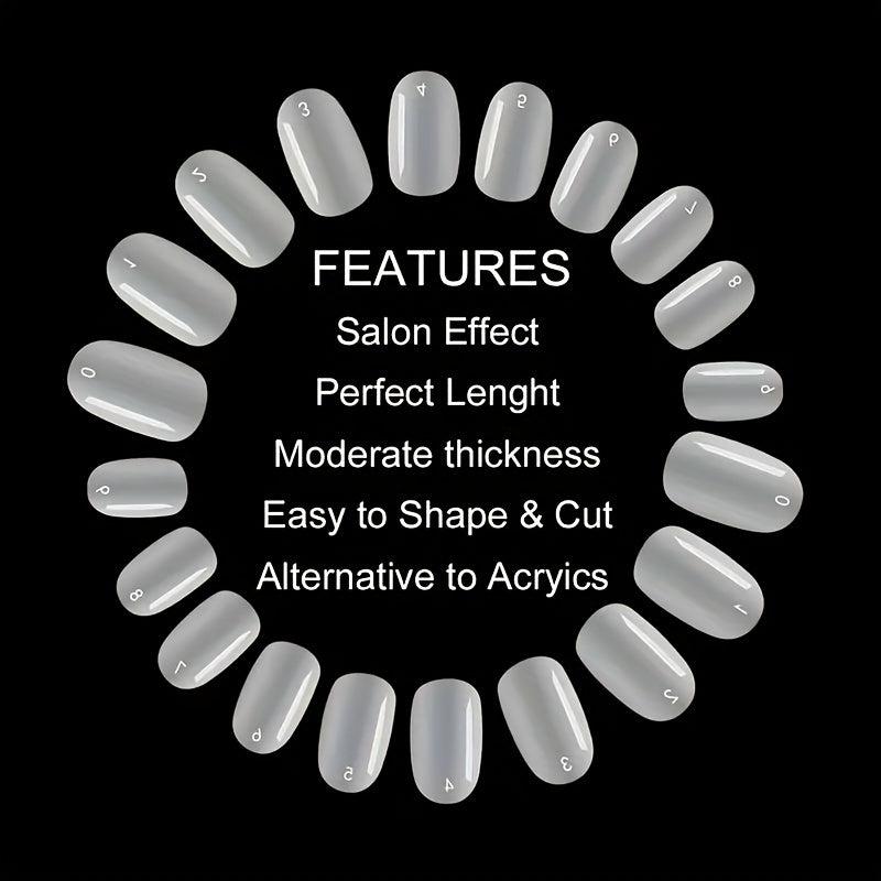 600Pcs Gel Nail Tips Medium Oval False Nail Tips