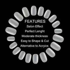 600Pcs Gel Nail Tips Medium Oval False Nail Tips