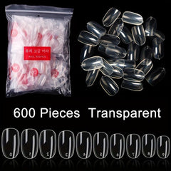 600Pcs Gel Nail Tips Medium Oval False Nail Tips
