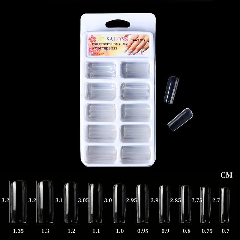 100pcs Soft Gel Nail Tips Natural Clear Acrylic Nail Tips