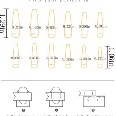 Long Acrylic Coffin Press On Nails with Butterfly Glossy False Nails