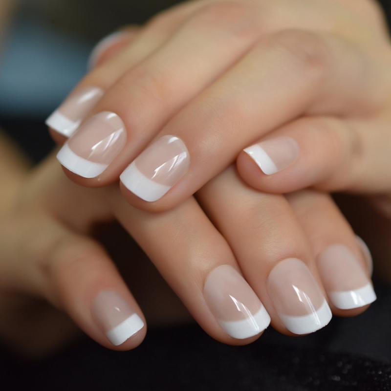 French Short Style Acrylic False Nail Art Tips Sticker Extension Tool