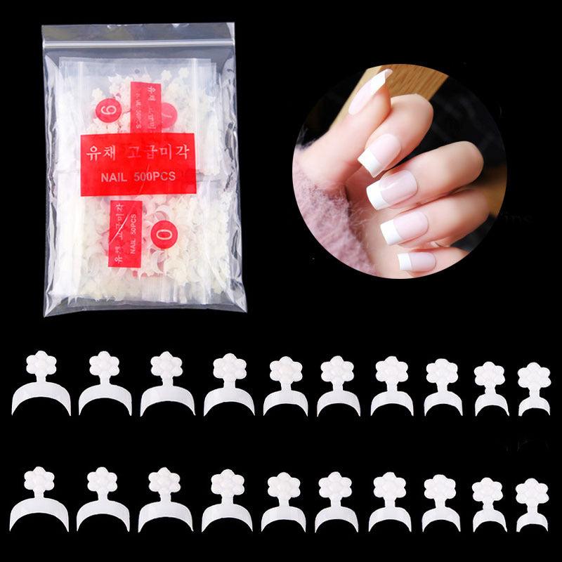 French Short Style Acrylic False Nail Art Tips Sticker Extension Tool