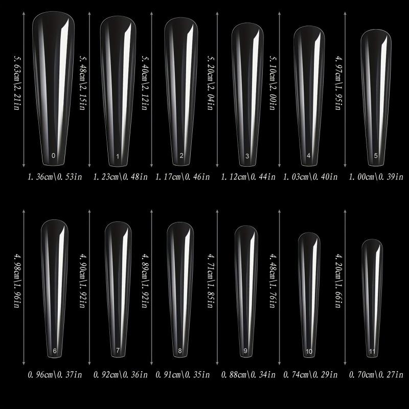 Acrylic False Nails Long Coffin C Curved Stiletto Full Cover 240Pcs Box
