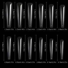 Acrylic False Nails Long Coffin C Curved Stiletto Full Cover 240Pcs Box
