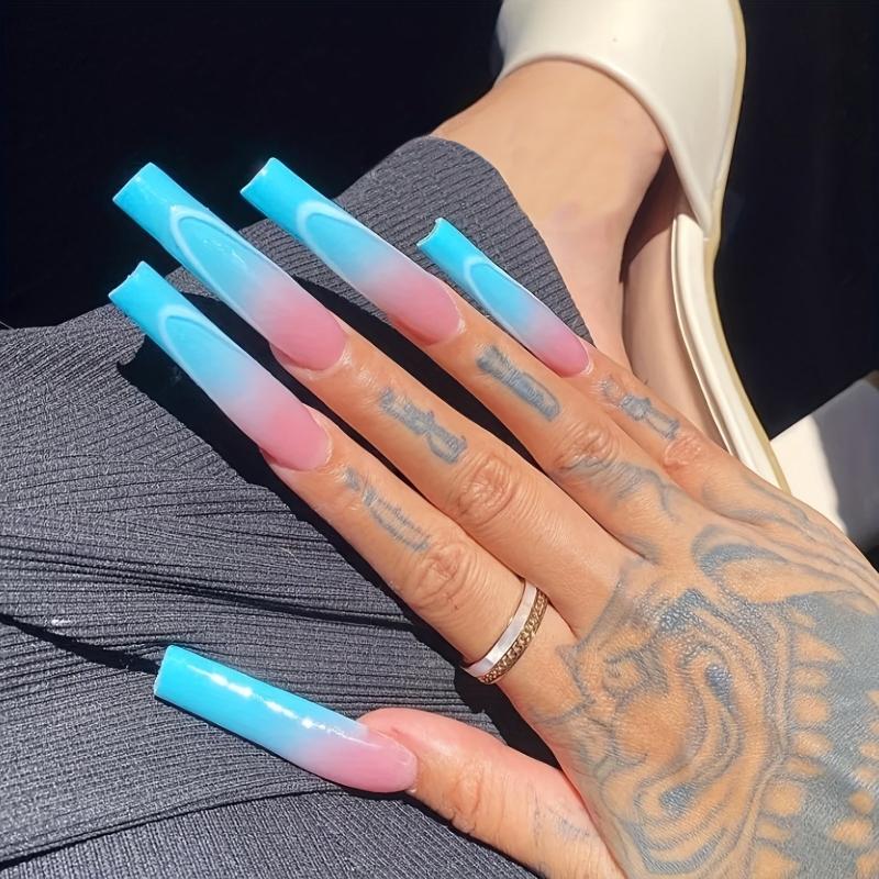 Acrylic False Nails Long Coffin C Curved Stiletto Full Cover 240Pcs Box