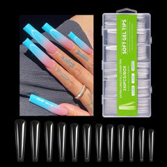 Acrylic False Nails Long Coffin C Curved Stiletto Full Cover 240Pcs Box