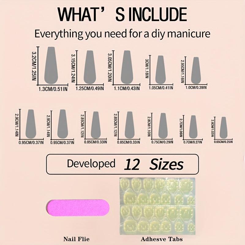 24pcs Halloween Coffin Nails Skulls Spider Webs Blood Designs Glossy False Nails