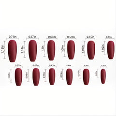 24 pcs Glossy French Edges False Nails with 3D Decor