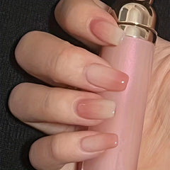 Pink Coffin Press On Nails Glossy Medium Full Cover False Nails