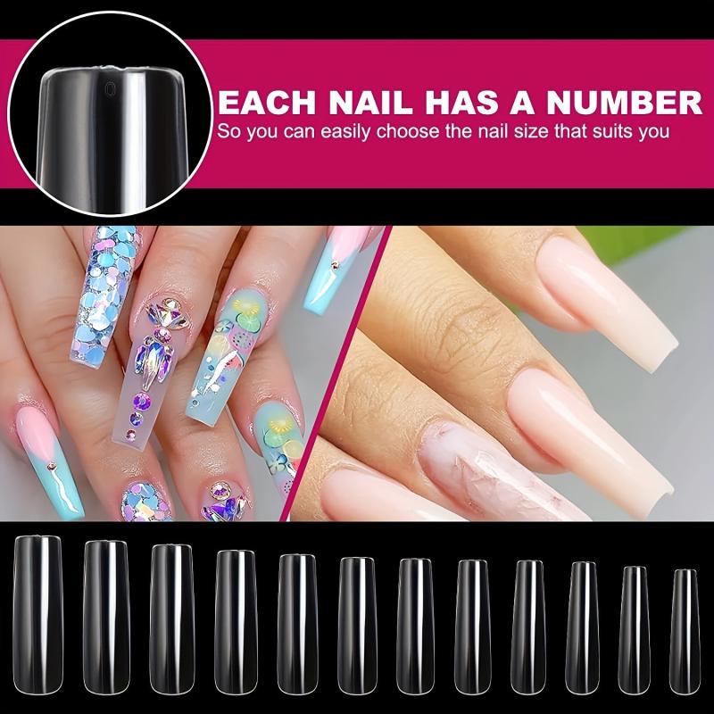 240Pcs Tapered Square Nail Tips Full Cover Press On Nails