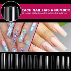 240Pcs Tapered Square Nail Tips Full Cover Press On Nails