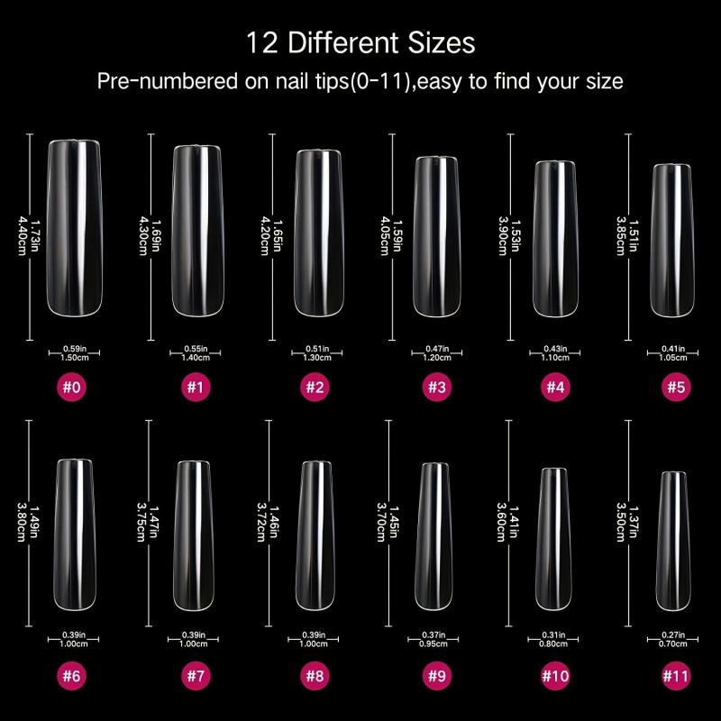 240Pcs Tapered Square Nail Tips Full Cover Press On Nails