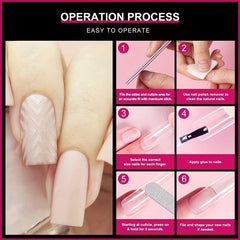 240Pcs Tapered Square Nail Tips Full Cover Press On Nails