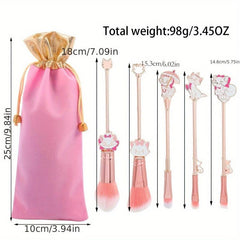 Cartoon Anime Cat Eyeshadow Loose Powder Brush Set