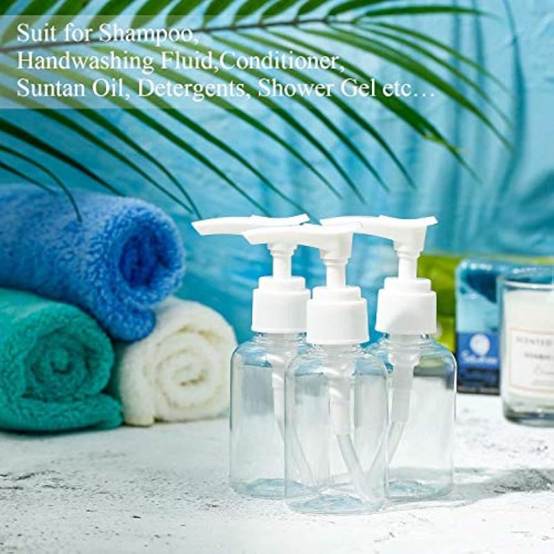 4Pcs 50ml Travel Bottles Pump Foamer Lotion Dispenser Clear Plastic Mini