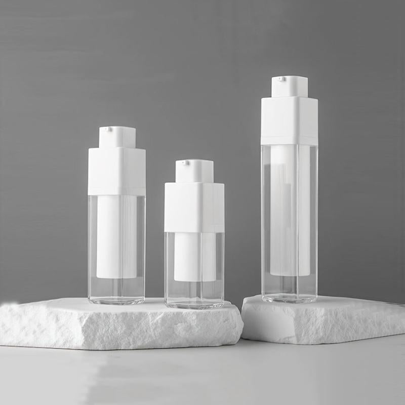Clear Airless Pump Bottle for Travel Size - Refillable Cosmetic Container