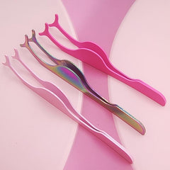 Lash Tweezers Pink Rose Red Beauty Eye Lash Makeup Tools