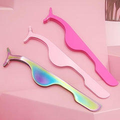 Lash Tweezers Pink Rose Red Beauty Eye Lash Makeup Tools