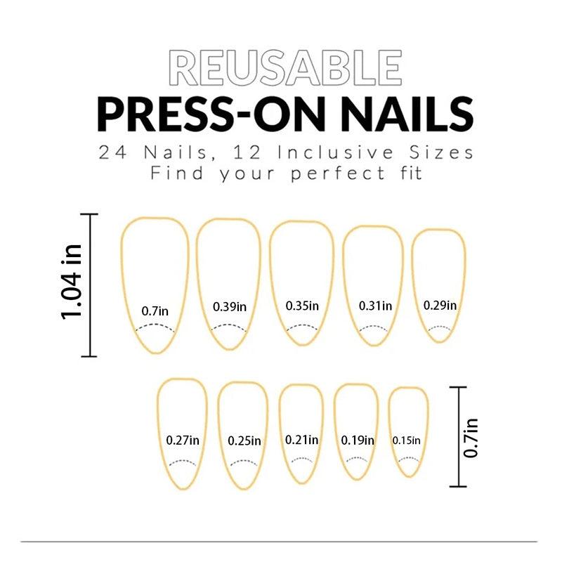 24pcs Christmas Snowflake Diamond Glitter Press On False Nails