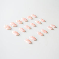 24 pcs Pink French Tip Press On Nails Short Acrylic False Nails