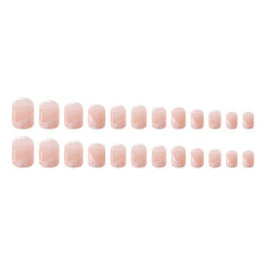 24 pcs Pink French Tip Press On Nails Short Acrylic False Nails