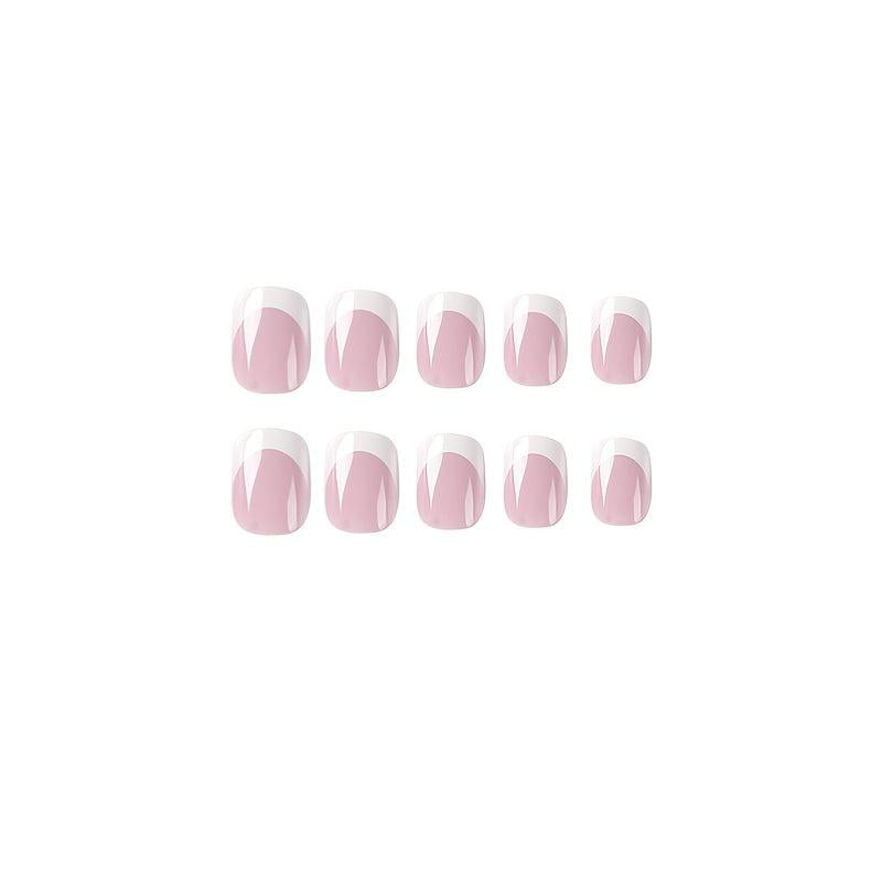Glossy Square Pink Press On Nails with Tip Long Lasting