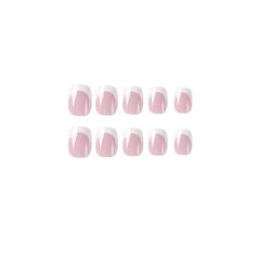Glossy Square Pink Press On Nails with Tip Long Lasting