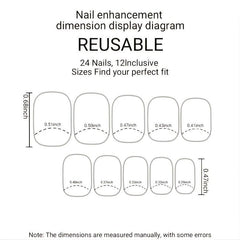 Glossy Square Pink Press On Nails with Tip Long Lasting