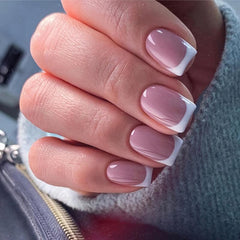 Glossy Square Pink Press On Nails with Tip Long Lasting