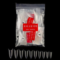500 pcs Ballerina Nail Tips Clear Natural DIY Nail Art Supplies