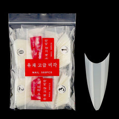 500 pcs Ballerina Nail Tips Clear Natural DIY Nail Art Supplies